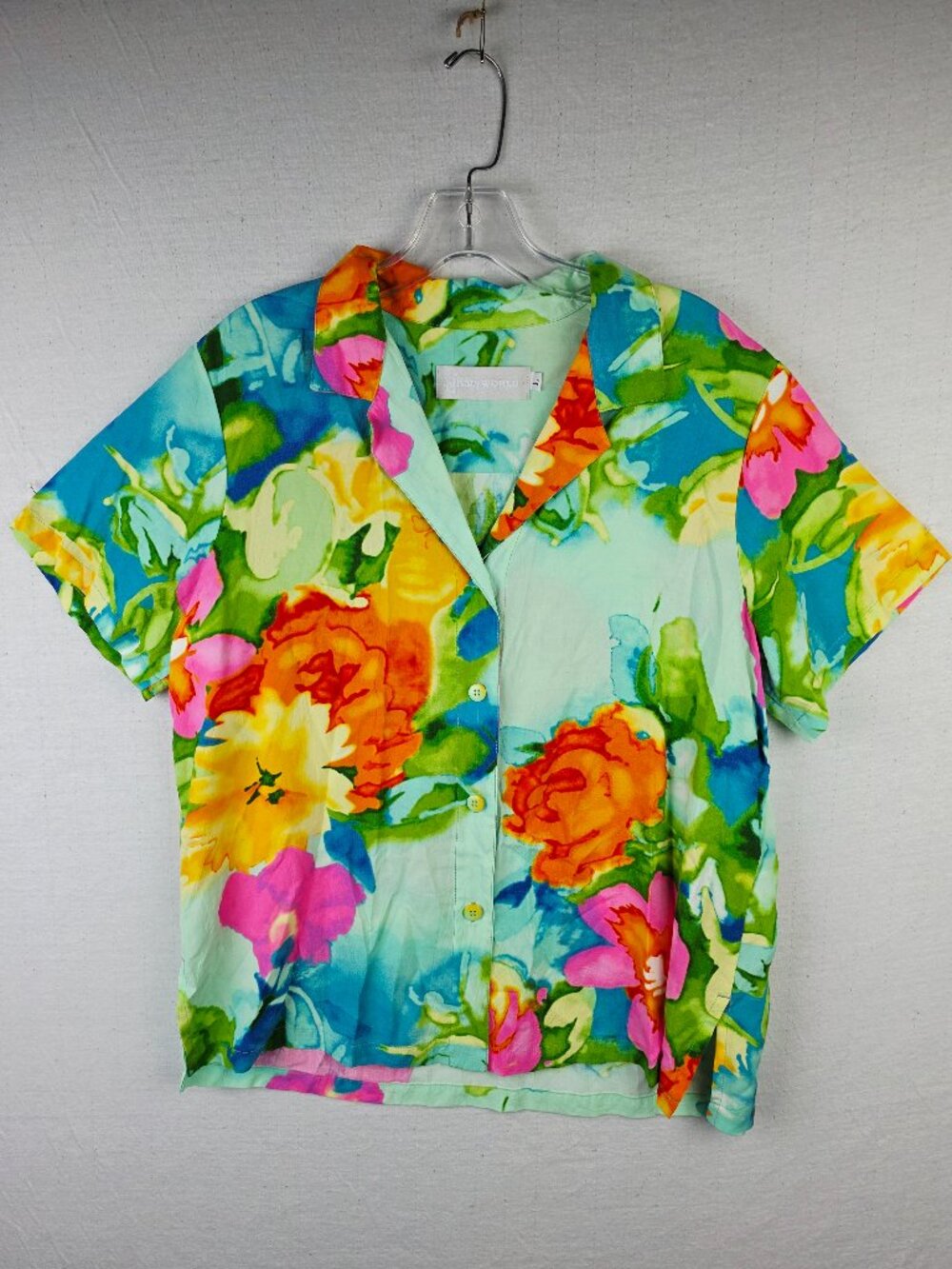 Jams World Shirt Blouse Top Parisian Garden Art-to-Wear Floral Print Boho size L
